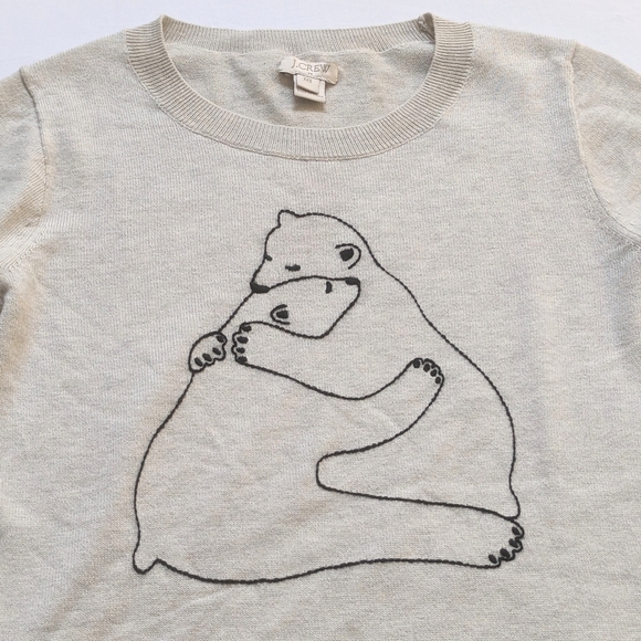 Embroidered J. Crew hugging polar bears sweater. XXS - Picture 2 of 6